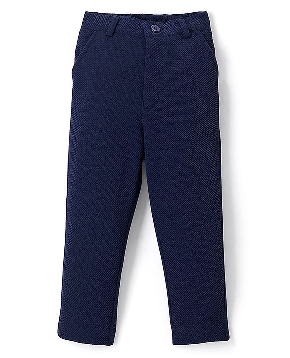 Babyhug Woven Full Sleeves 4 Piece Stretch Party Suit with Bow - White & Blue