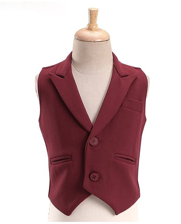 Babyhug Woven Full Sleeves Three Piece Solid Colour Party Suit with Bow - Dart Red