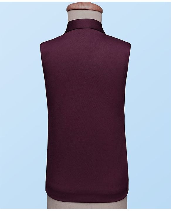 Babyhug Woven Full Sleeves Stretch Fit Party Suit With Waist Coat - White & Wine