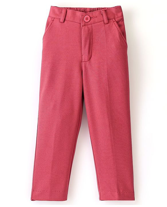 Babyhug Woven Full Sleeves Stretch Party Suit & T-Shirt with Text Print - White & Salmon Pink