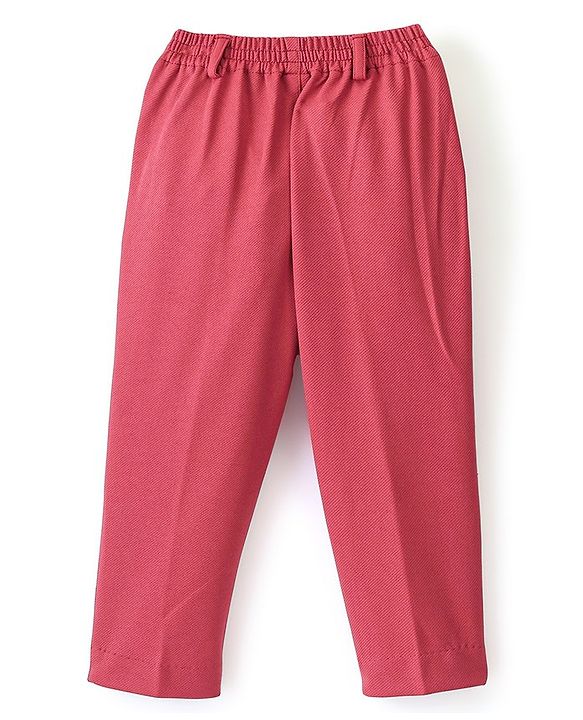 Babyhug Woven Full Sleeves Stretch Party Suit & T-Shirt with Text Print - White & Salmon Pink