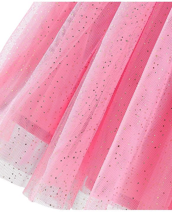 Babyhug Sleeveless Sequinned Party Frock - Pink