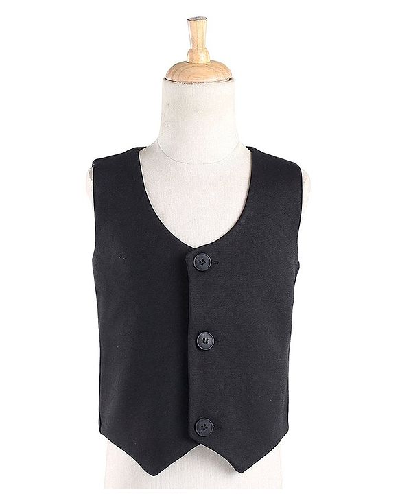 Babyhug Full Sleeves 3 Piece Stretch Party Suit with Tie - Black