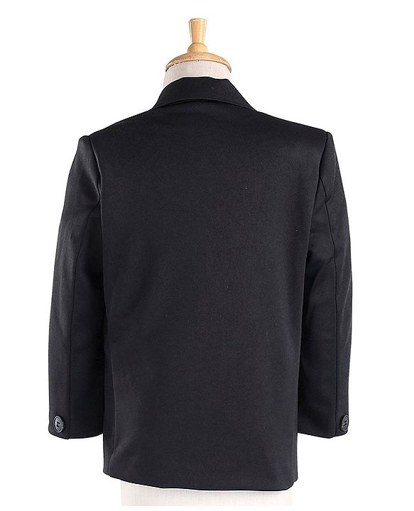 Babyhug Full Sleeves 3 Piece Stretch Party Suit with Tie - Black