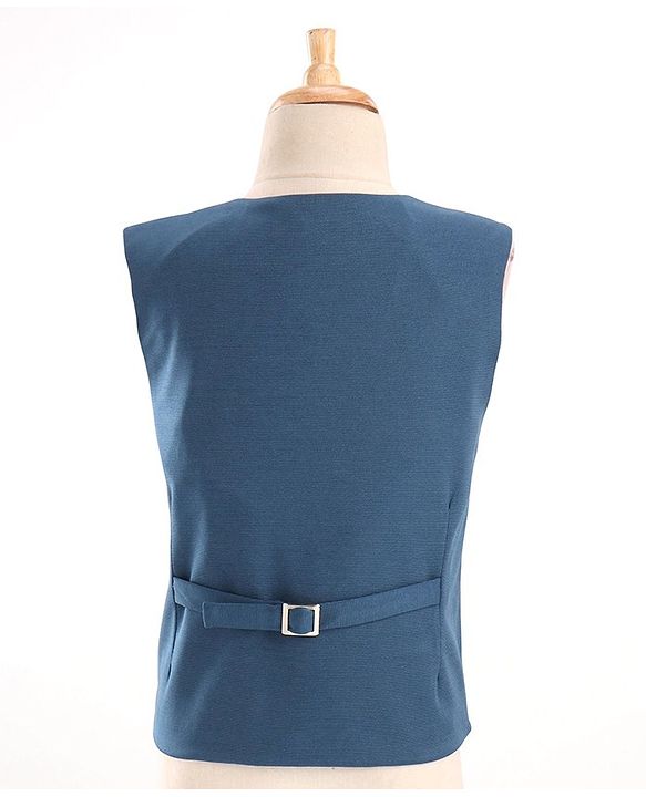 Babyhug Full Sleeves Party Wear Suit With Blazer Solid Colour  - Red & Blue