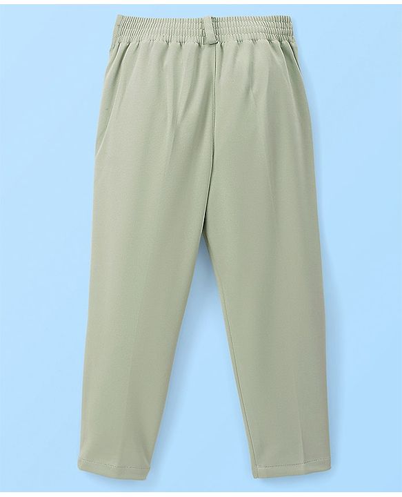 Babyhug Full Sleeves Stretch Three Piece Party Suit with Bow - Green