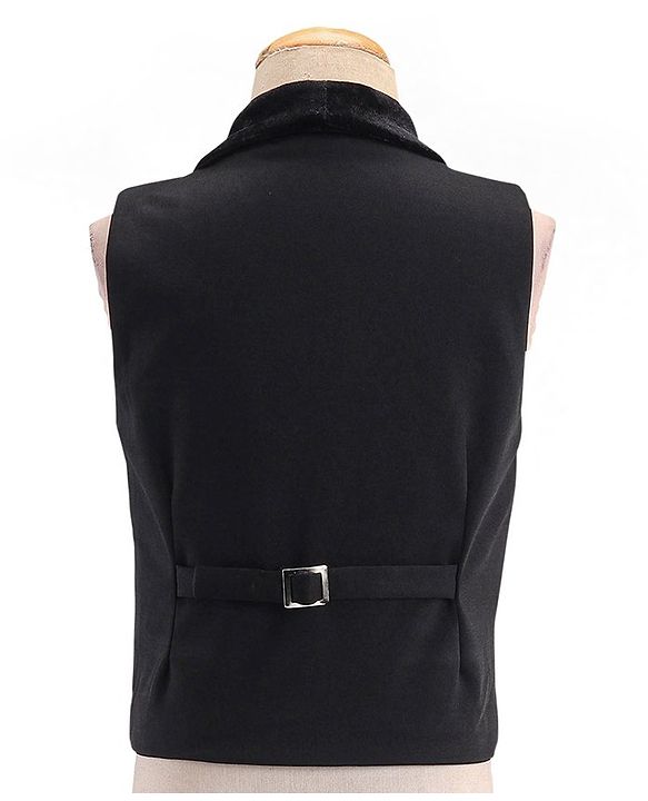 Babyhug Full Sleeves Party Suit Sheen Texture with Bow - White & Black
