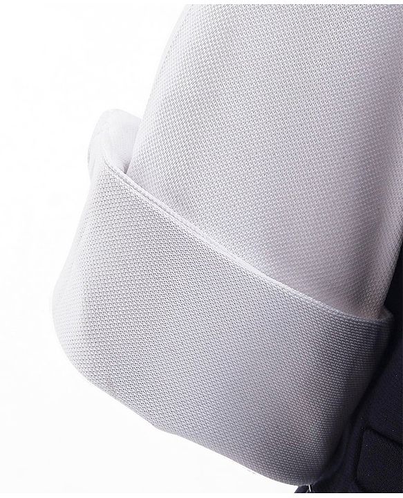 Babyhug Full Sleeves Party Suit Sheen Texture with Bow - White & Navy Blue