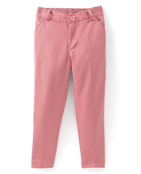 Babyhug Full Sleeves 3 Piece Party Suit with Stretch & Bow - White & Pink