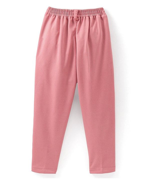 Babyhug Full Sleeves 3 Piece Party Suit with Stretch & Bow - White & Pink