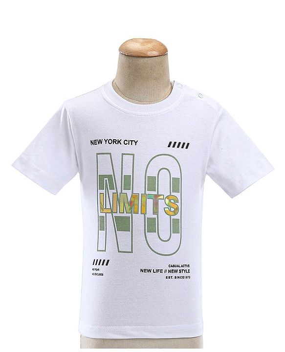 Babyhug Woven Full Sleeves Stretch Party Suit & T-Shirt With Text Print - Green