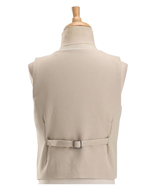 Babyhug Full Sleeves Stretchable Party Suit - Beige