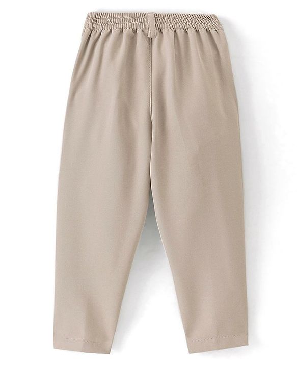 Babyhug Full Sleeves Stretchable Party Suit - Beige