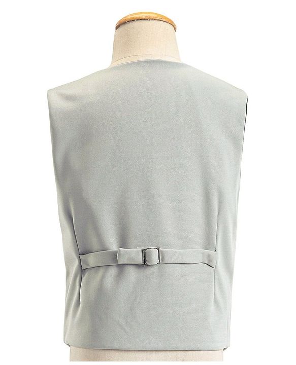 Babyhug Full Sleeves 3 Piece Party Suit with Bow & Stretch Solid Color - Grey & Black