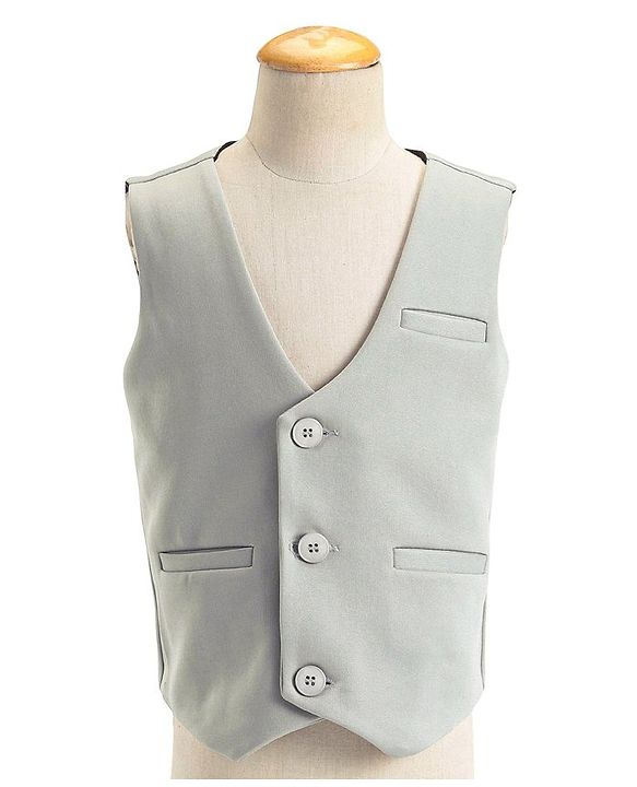 Babyhug Full Sleeves 3 Piece Party Suit with Bow & Stretch Solid Color - Grey & Black