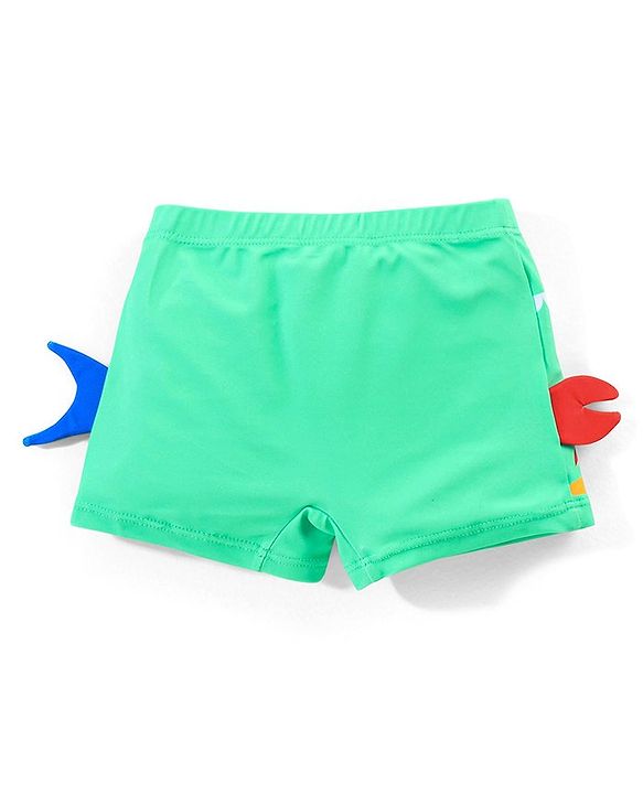 Babyhug Crab Print Swimming Trunk - Green