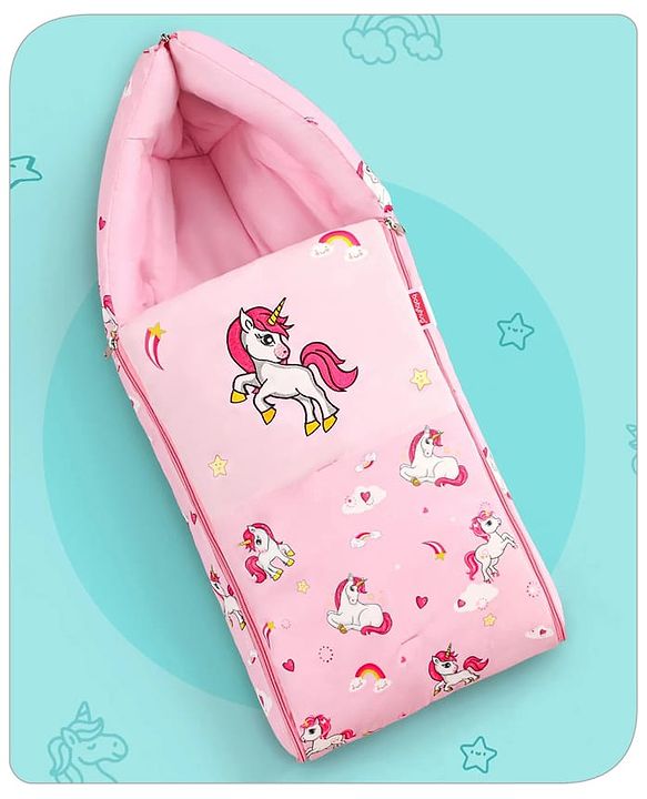 Babyhug Velour Sleeping Bag Animal Faces Print - Multicolor