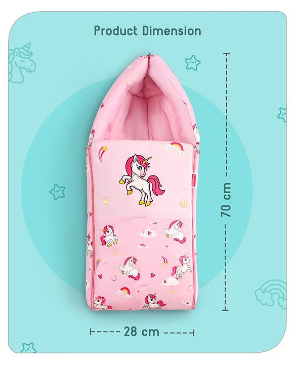 Babyhug Velour Sleeping Bag Animal Faces Print - Multicolor
