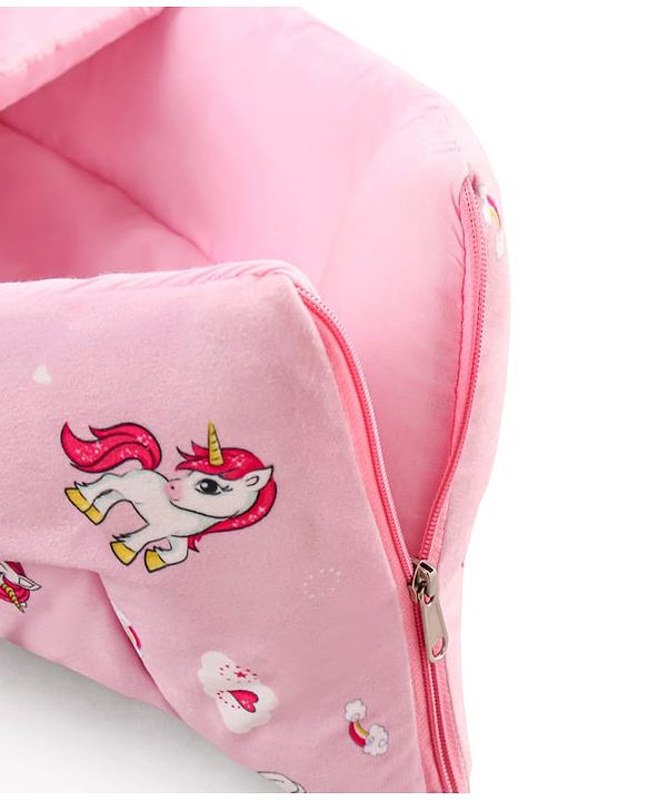 Babyhug Velour Sleeping Bag Animal Faces Print - Multicolor