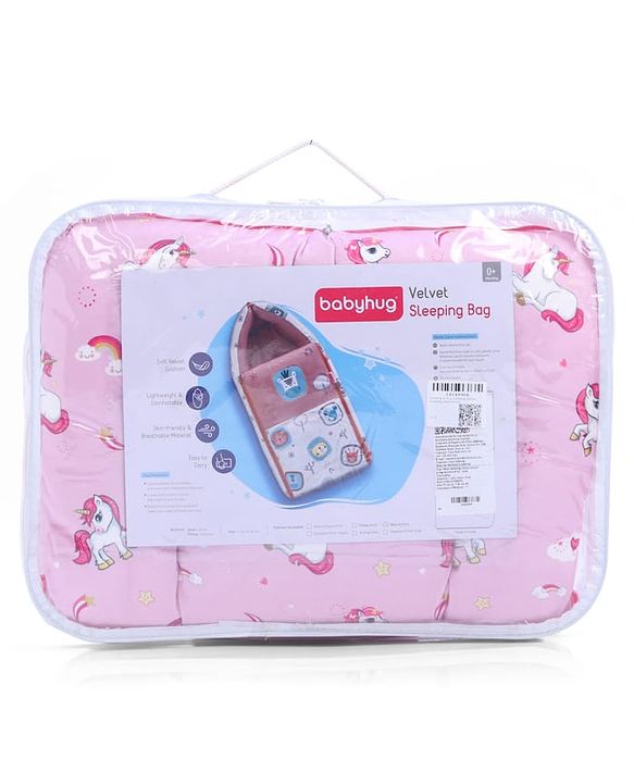 Babyhug Velour Sleeping Bag Animal Faces Print - Multicolor