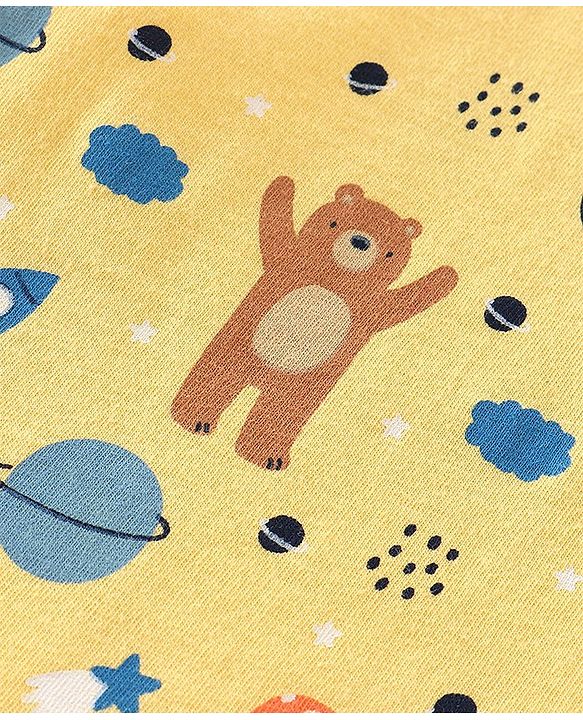 Babyhug 100% Cotton Knit Sleeveless Bear Print Sando Pack of 3 - Multicolour