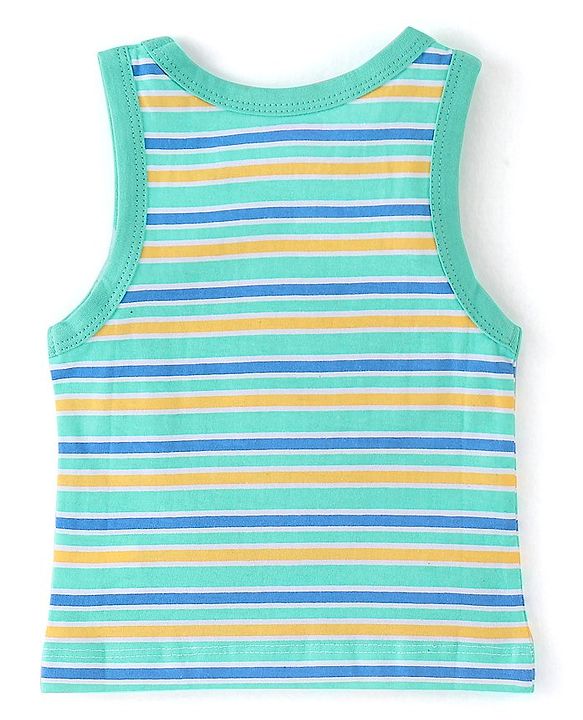 Babyhug 100% Cotton Knit Sleeveless Sando Vehicles Print Pack of 3 - Multicolour