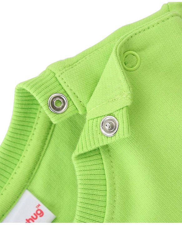 Babyhug 100% Cotton Knit Full Sleeves Animals Graphics Sweatshirt - Lime Green