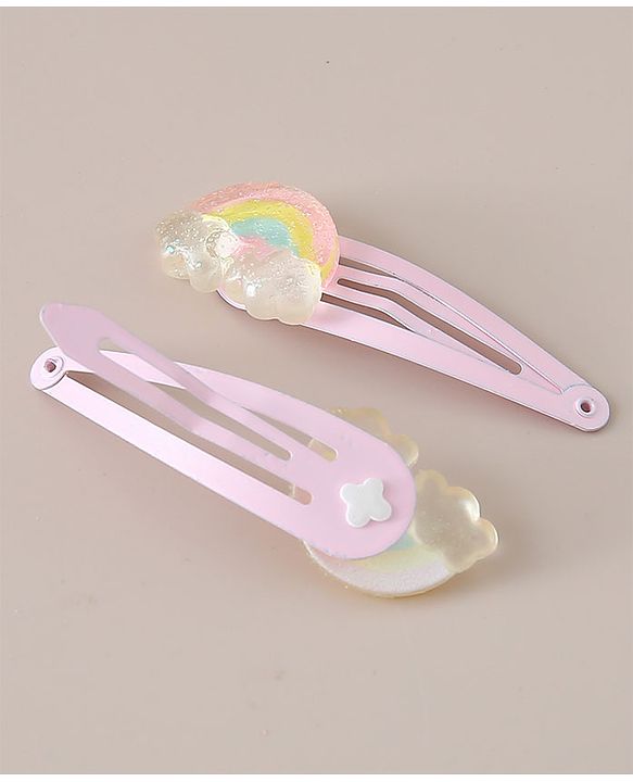 Babyhug Combo Set of 4 Snap Clips & 12  Hair Rubber Bands - Multicolor