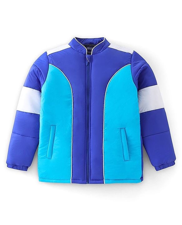 Pine Kids Woven Full Sleeves Cut And Sew Bomber Jacket - Royal Blue