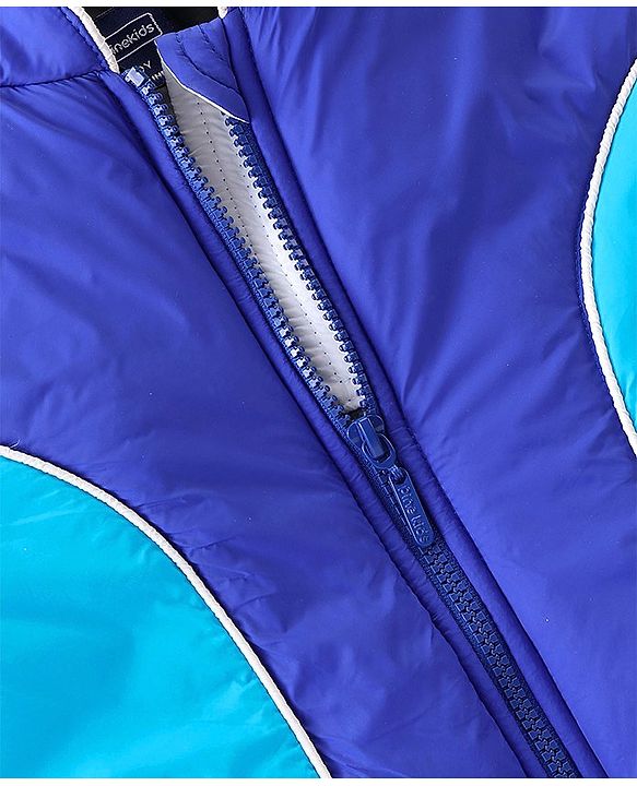 Pine Kids Woven Full Sleeves Cut And Sew Bomber Jacket - Royal Blue
