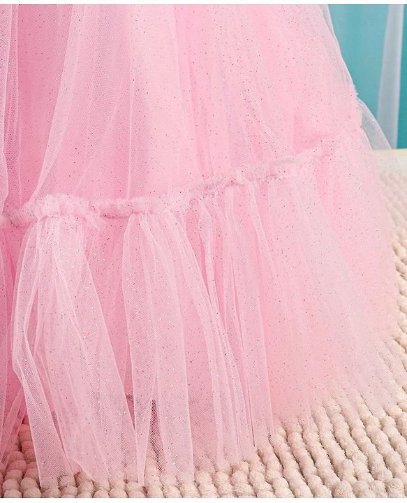 Babyhug Sleeveless Sequinned Party Frock - Pink