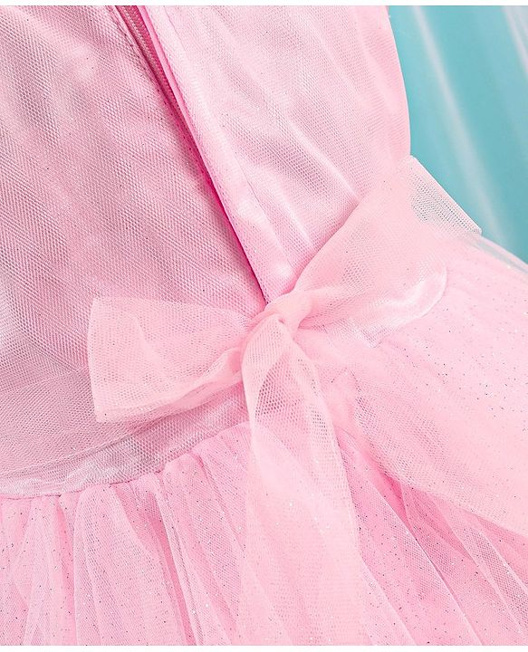 Babyhug Sleeveless Sequinned Party Frock - Pink
