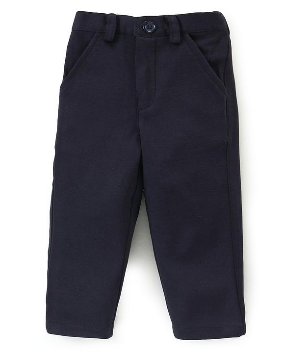 Babyhug Full Sleeves  Party Suit with Stretch & Bow Polka Dots Print - Navy Blue