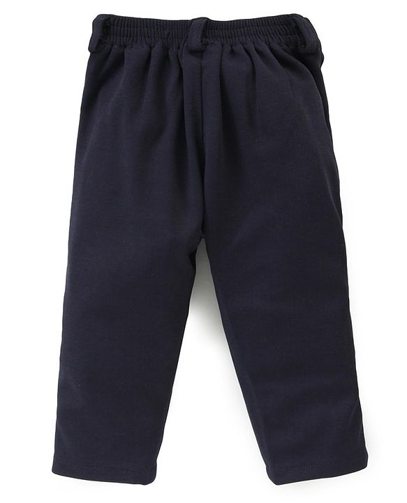 Babyhug Full Sleeves  Party Suit with Stretch & Bow Polka Dots Print - Navy Blue