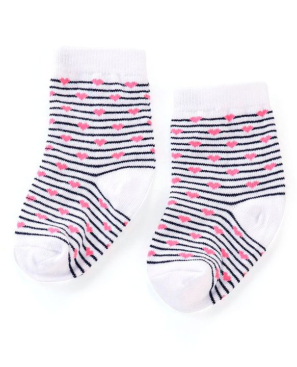 Cutewalk By Babyhug Anti Bacterial Ankle Length Socks Butterfly Design Pack Of 3 - Multicolour
