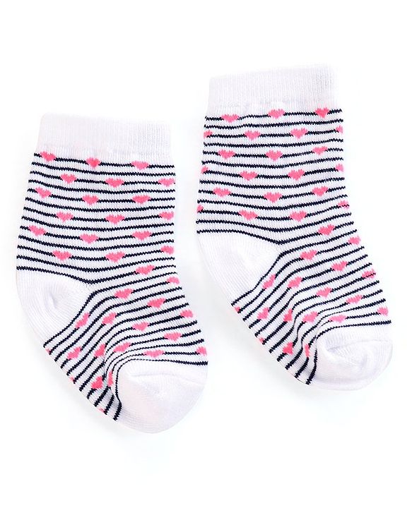 Cutewalk By Babyhug Anti Bacterial Ankle Length Socks Butterfly Design Pack Of 3 - Multicolour