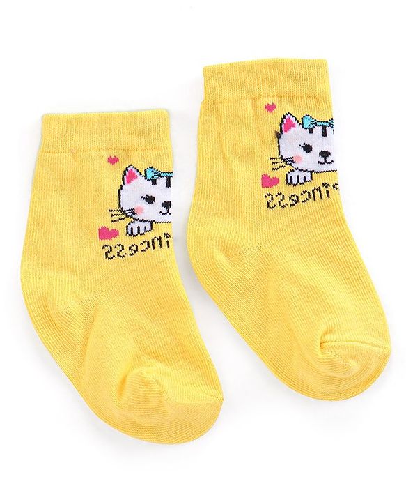 Cutewalk By Babyhug Anti Bacterial Ankle Length Socks Kitty Design Pack Of 3 - Multicolour