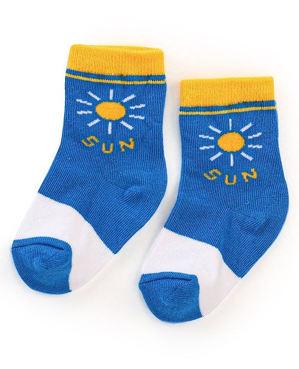 Cutewalk By Babyhug Anti Bacterial Ankle Length Socks Sun Design Pack Of 3 - Multicolour