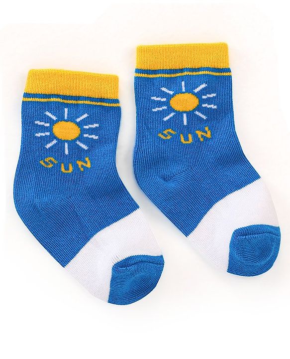 Cute Walk By Babyhug Anti Bacterial Ankle Length Socks Sun Design Pack Of 3 - Multicolour