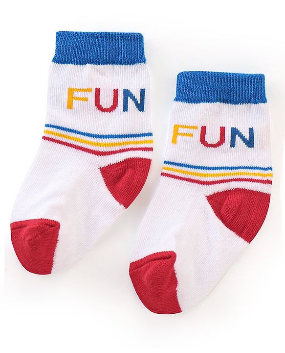 Cute Walk By Babyhug Anti Bacterial Ankle Length Socks Sun Design Pack Of 3 - Multicolour