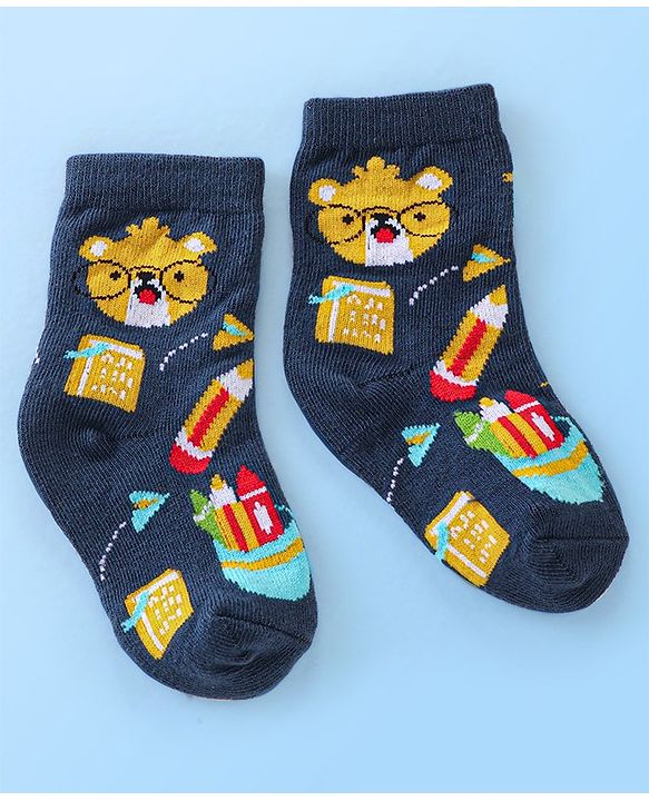 Cute Walk By Babyhug Anti Bacterial Ankle Length Socks Striped Pack Of 3 - Multicolour