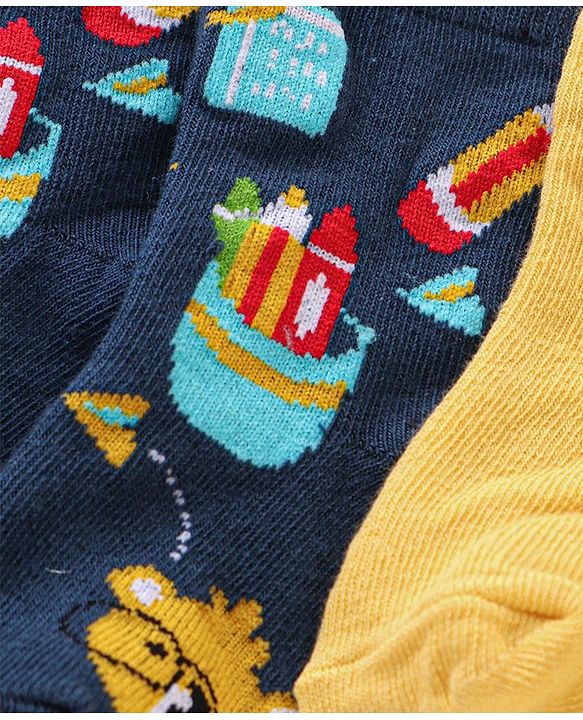 Cute Walk By Babyhug Anti Bacterial Ankle Length Socks Striped Pack Of 3 - Multicolour