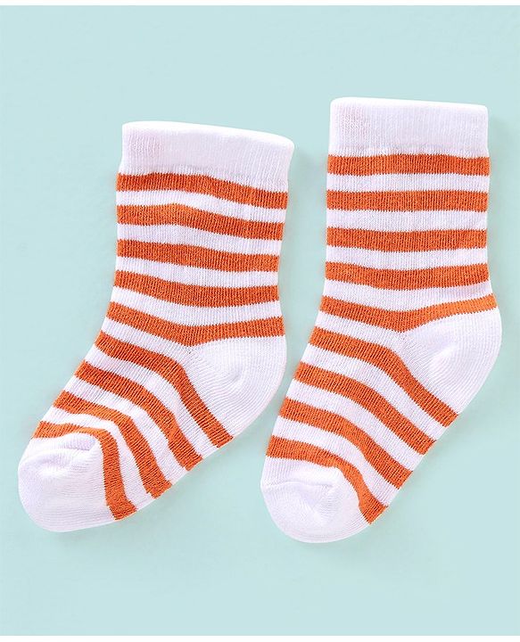 Cute Walk by Babyhug Anti Bacterial Ankle Length Socks Striped Design Pack Of 5 - Multicolour