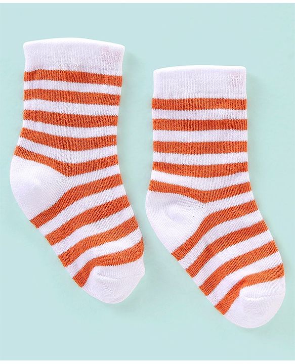 Cute Walk by Babyhug Anti Bacterial Ankle Length Socks Striped Design Pack Of 5 - Multicolour