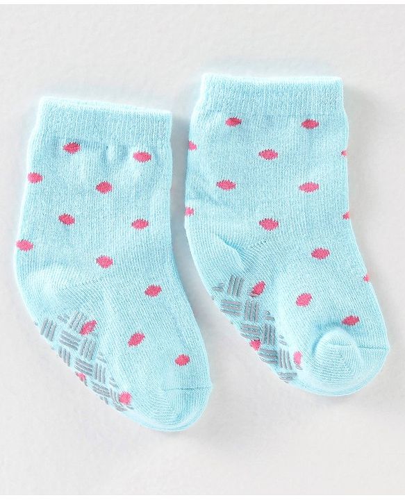 Cute Walk By Babyhug Anti Bacterial Anti Skid Ankle Length Socks Striped Print Pack Of 3 - Yellow Blue & White
