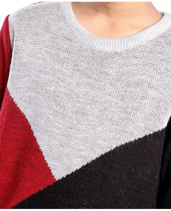 Pine Kids Full Sleeves Color Block Sweater - Multicolor