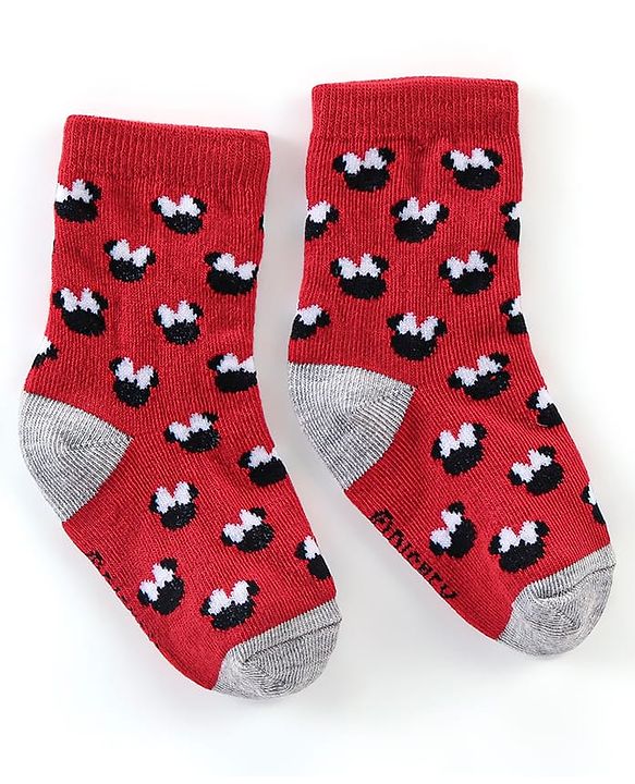 Cute Walk Disney By Babyhug Anti Bacterial Ankle Length Socks Minnie Mouse Design Pack Of 3 - Multicolour