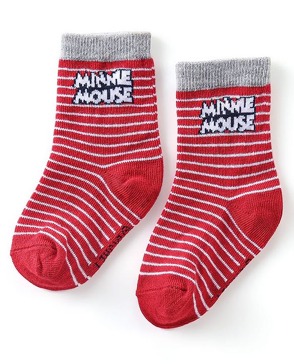 Cute Walk Disney By Babyhug Anti Bacterial Ankle Length Socks Minnie Mouse Design Pack Of 3 - Multicolour