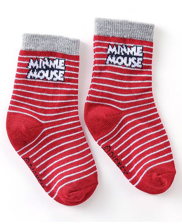 Cute Walk Disney By Babyhug Anti Bacterial Ankle Length Socks Minnie Mouse Design Pack Of 3 - Multicolour