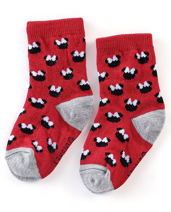Cute Walk Disney By Babyhug Anti Bacterial Ankle Length Socks Minnie Mouse Design Pack Of 3 - Multicolour